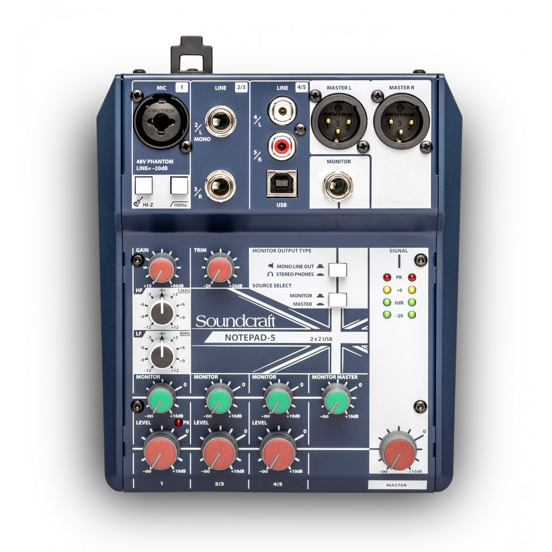 103201gXU1506446180.jpg SOUNDCRAFT NOTEPAD-5 SMALL MIXER 5 MONO MIC/LINE INPUTS - Image 1