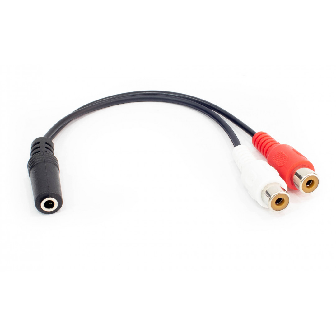 15716Z6C1600443541.jpg POWERTECH CAB-R012 καλώδιο 2 x RCA F / Jack 3,5mm F - 0.20m - Image 1