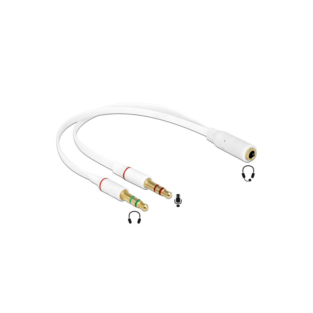 157821608462136.jpg DELOCK 65585 ΑΝΤΑΠΤΟΡΑΣ 3.5mm 4-pin jack σε 2x 3.5m 3-pin jack - Image 1