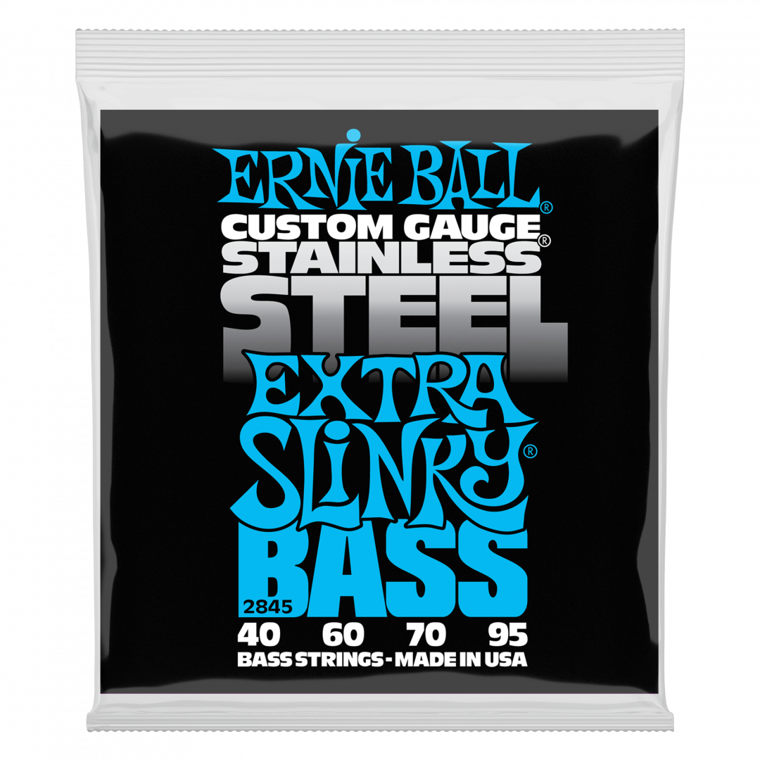 16217fJ01622702270.png Ernie Ball 2845 Stainless Steel Extra Slinky 040-095 Σετ 4 χορδές ηλεκ... - Image 1