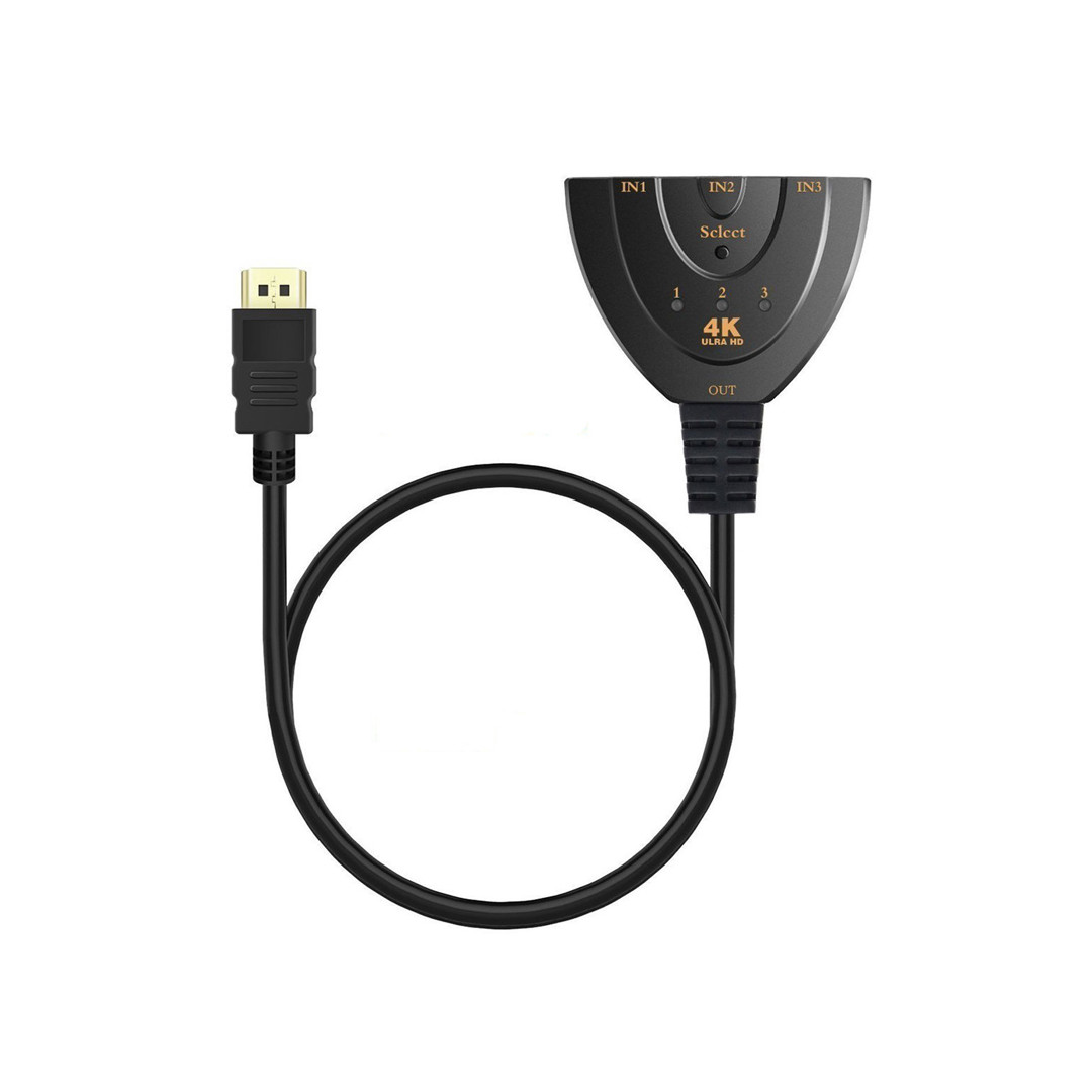 165411611053552-1.jpg POWERTECH CAB-H077 HDMI Switch 3x1 pigtail, 4K x 2K & 3D, 0.50m - Image 1