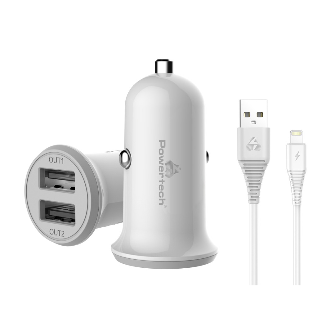 170321671879733.jpg POWERTECH PT-774 Φορτιστής αυτοκινήτου & καλώδιο Lightning - Image 1