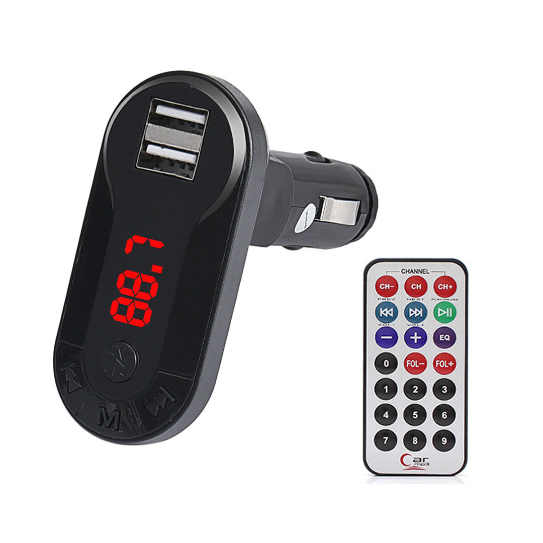 170381670055127-1.jpg Car FM Transmitter T26 με LCD οθόνη, USB, SD, μαύρο - Image 1