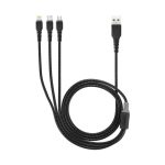 ROCKROSE RRCS03 καλώδιο USB σε Micro/Type-C/Lightning Cobra Pro, 1.2m, μαύρο