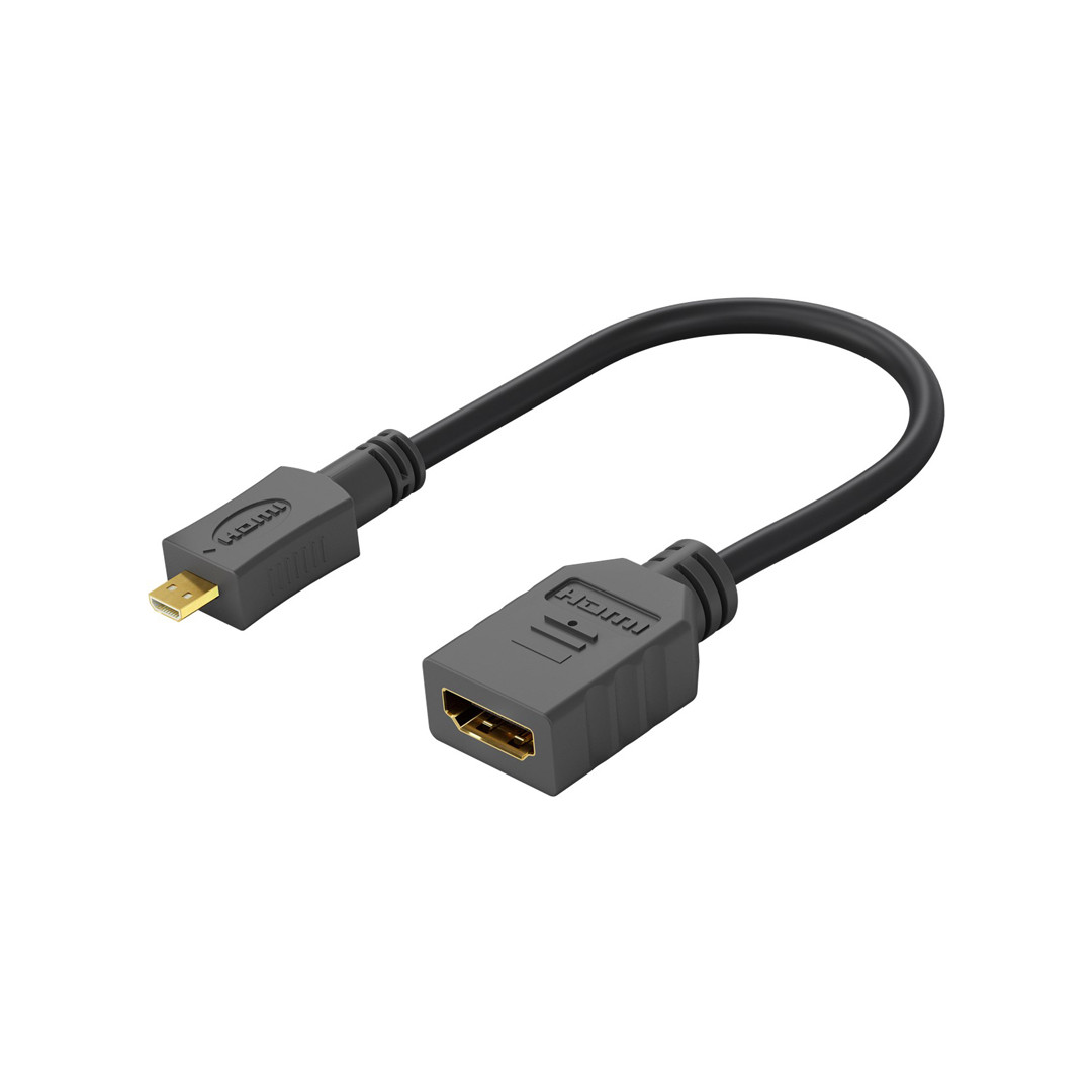 174381702456262.jpg GOOBAY 58683 καλώδιο HDMI micro σε HDMI, 4K, 0.15m, μαύρο - Image 1