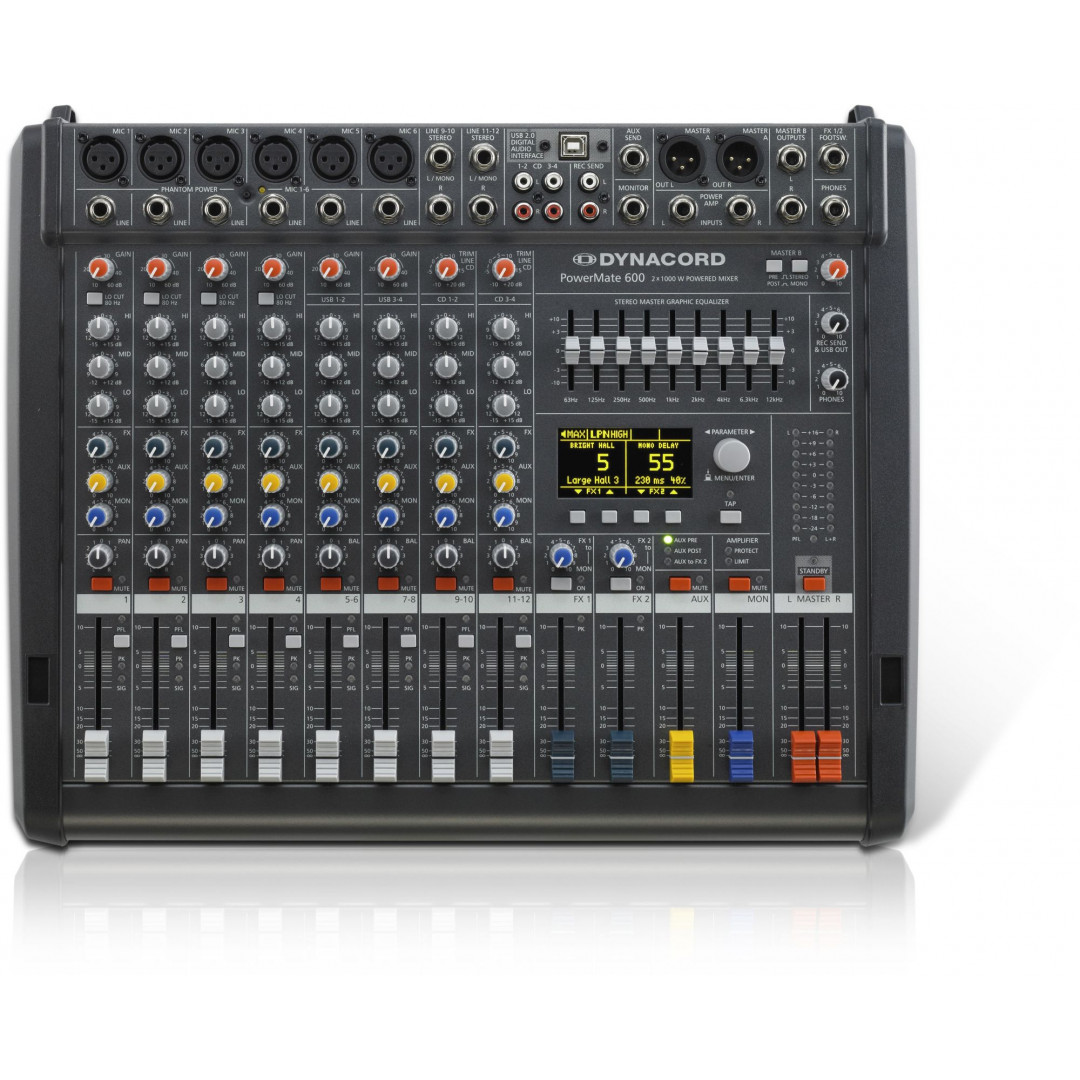 17538Ofg1706777729-1.jpg DYNACORD POWERMATE 600-3 Αυτοενισχυόμενη κονσόλα 2χ1000w/4Ω, 8 καναλιώ... - Image 1